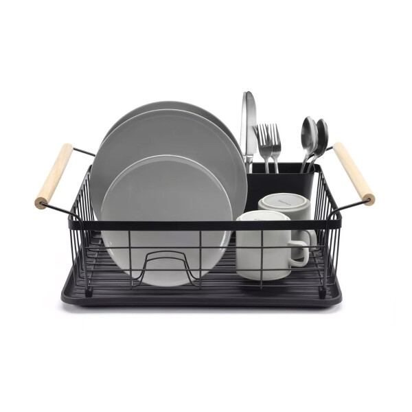 Escurridor Seca Platos Vajilla De Metal Asa De Madera Cocina Imback Color Negro Escurridor Seca Platos Vajilla De Metal Asa De Madera Cocina Imback Color Negro
