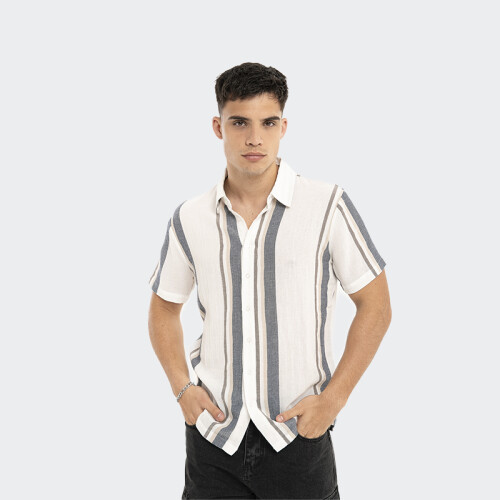 Camisa Reef Manga corta a Rayas Blanco