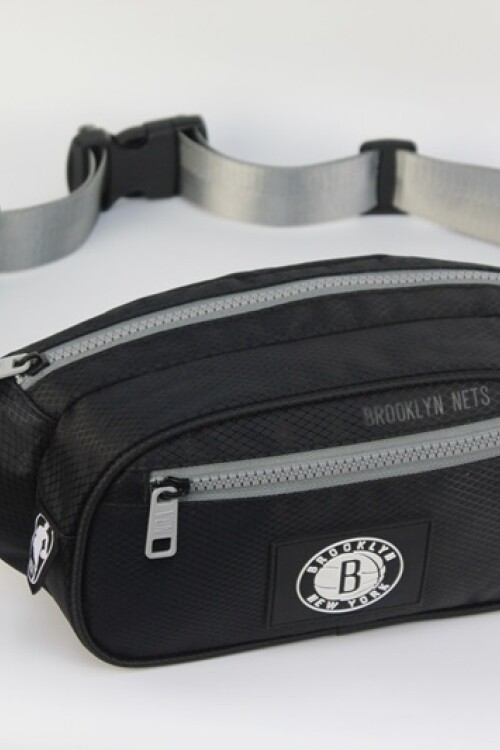 Riñonera nylon doble cierre Brooklyn Nets - NBA Negro