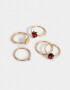 Sets Anillos Esmaltado Set De Anillos Frutas - Dorado