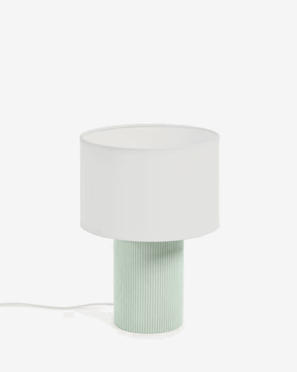 Lámpara de mesa Bianella - de pana turquesa 