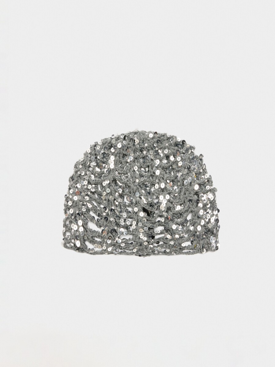 Gorro De Algodón Con Lentejuelas - plateado 