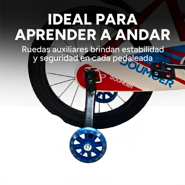 Bicicleta Infantil Doumoer R16 Canasto Parrilla Guardabarros Rojo 1