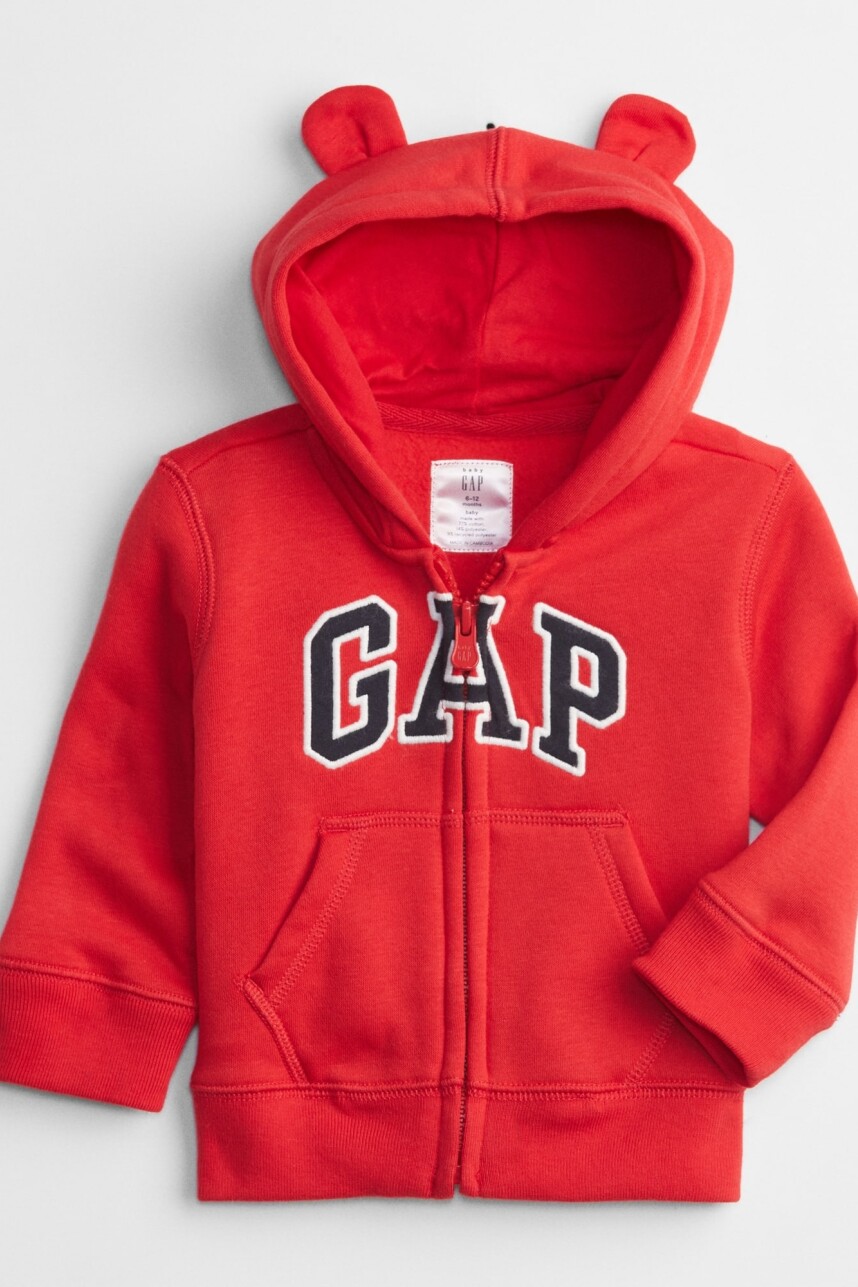 Canguro Con Cierre Logo Gap Con Felpa Toddler Niño Red Wagon