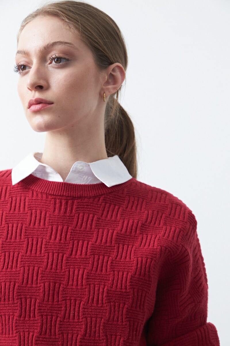 SWEATER CHESS Rojo Oscuro