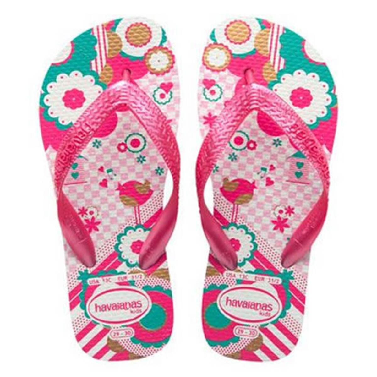 Sandalia de Niños Havaianas Hav.Kids Flores - Blanco - Rosado 