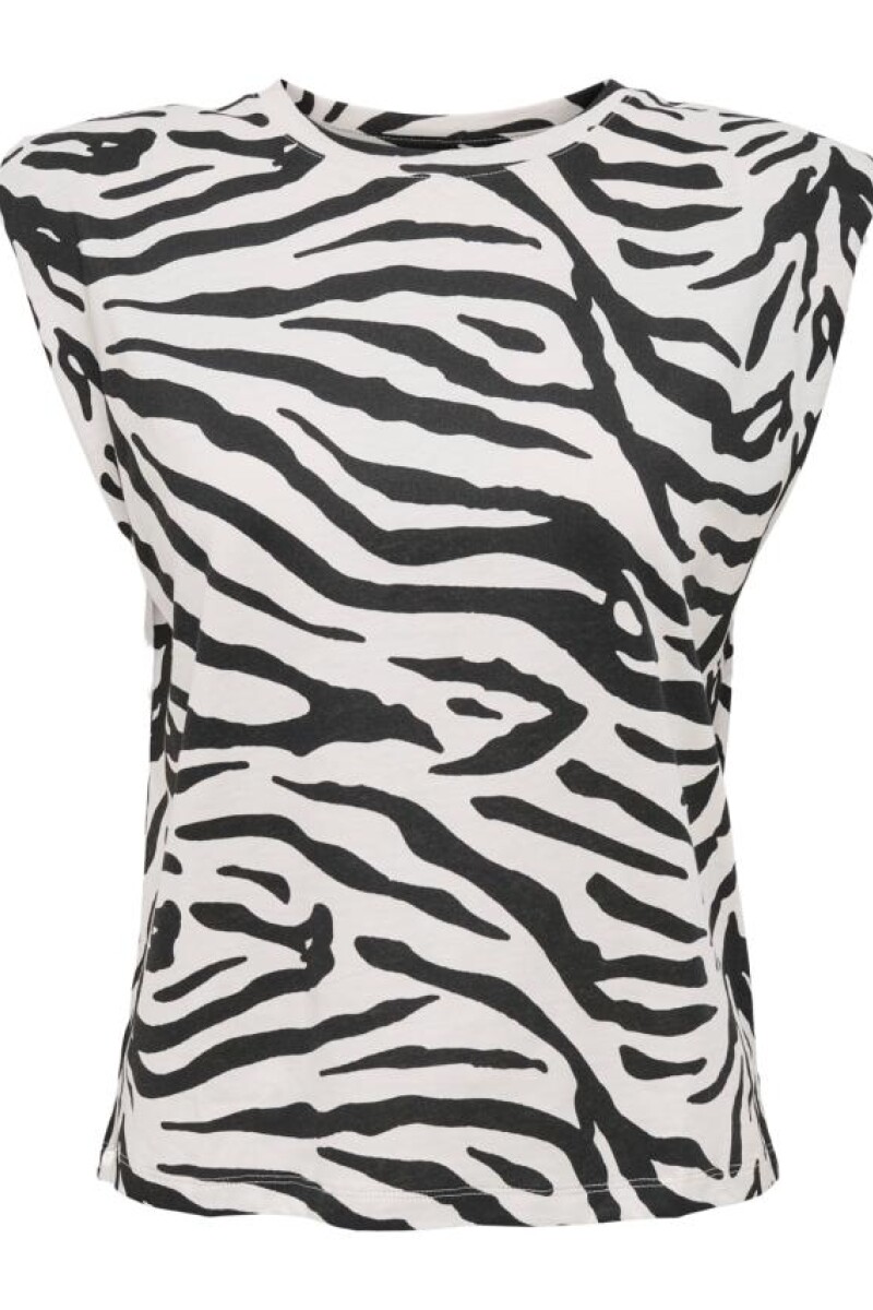 camiseta bibi con homberas estampa zebra Cloud Dancer