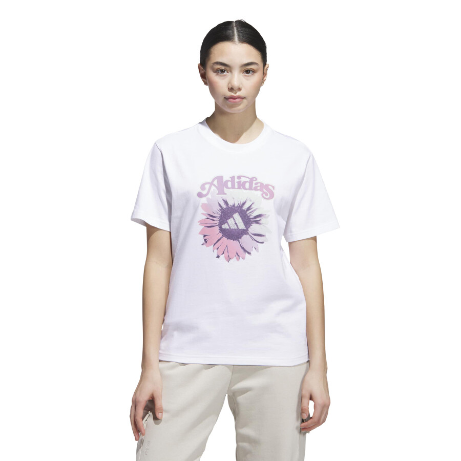 Remera de Mujer Adidas Floral Graphic W Blanco - Lila