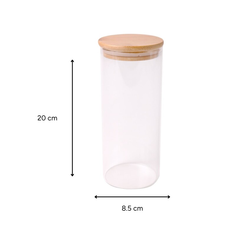 Frasco de vidrio con tapa de madera grande Frasco de vidrio con tapa de madera grande