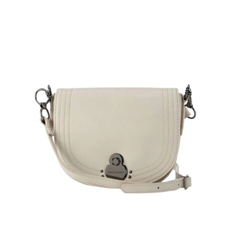 Longchamp -Cartera con solapa de cuero flexible, Cavalcade Beige