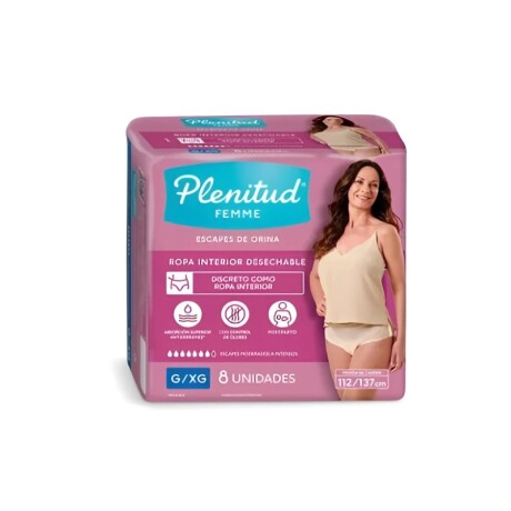 Plenitud ropa interior desechable g/xg x8 Plenitud ropa interior desechable g/xg x8