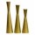 Set X3 Candelabros Metal Portavelas Iluminación Decoración Dorado