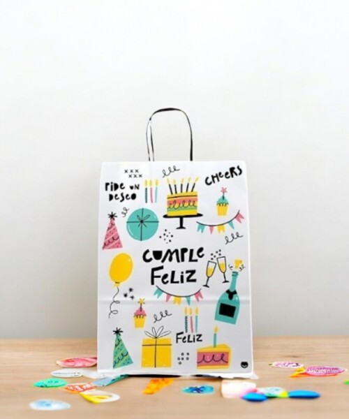 Bolsa fantasia luna 22x10x30 cm. FELIZ CUMPLE
