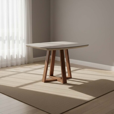 MESA DE COMEDOR MDF-Y-MADERA BLANCO BENNETT