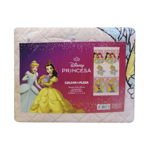 Colcha Infantil Princesas Disney 1 Plaza 100% Microfibra SALMON