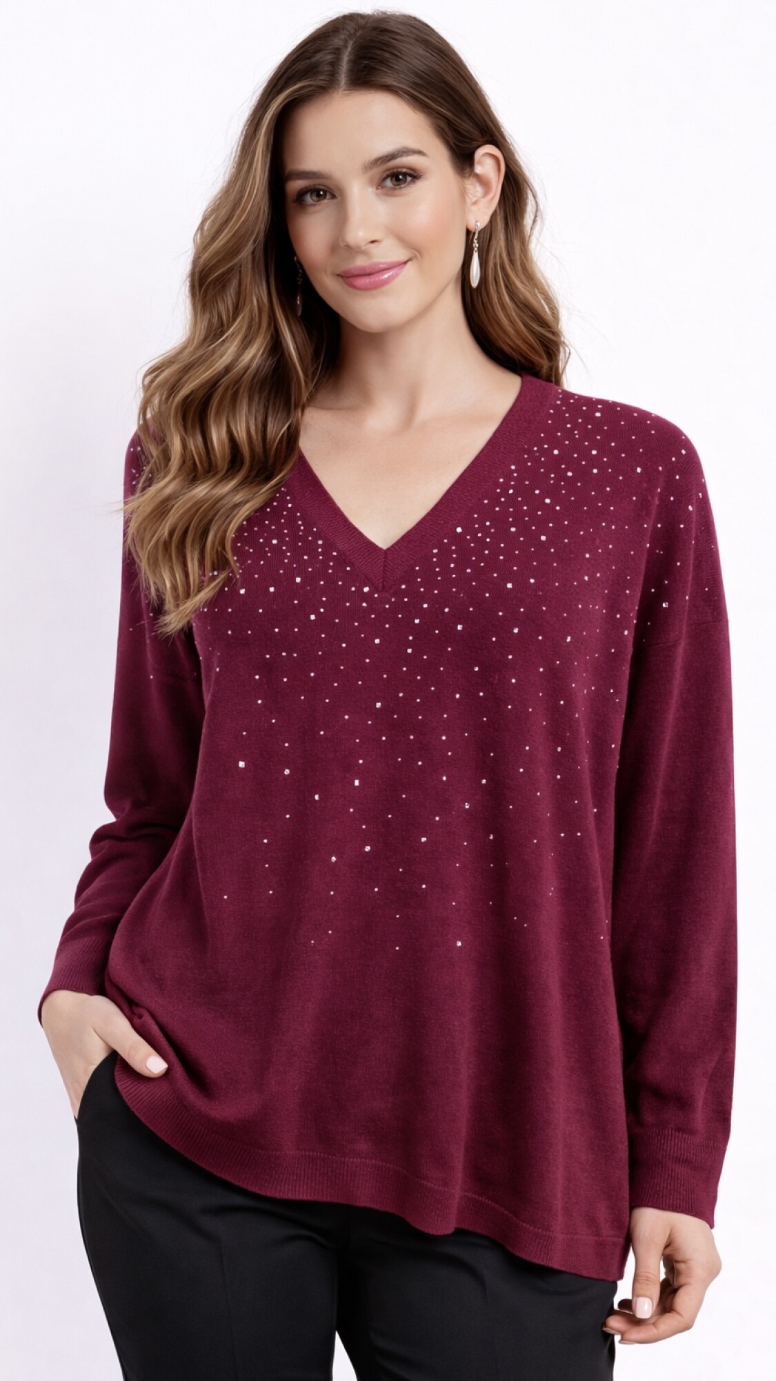 Sweater Avelia Bordó