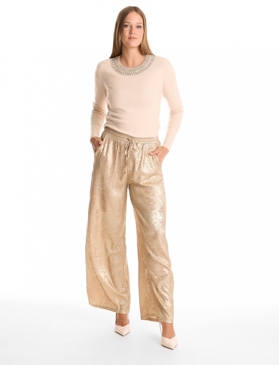 Pantalon Brillo - Dorado 