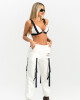 Top de color offwhite U