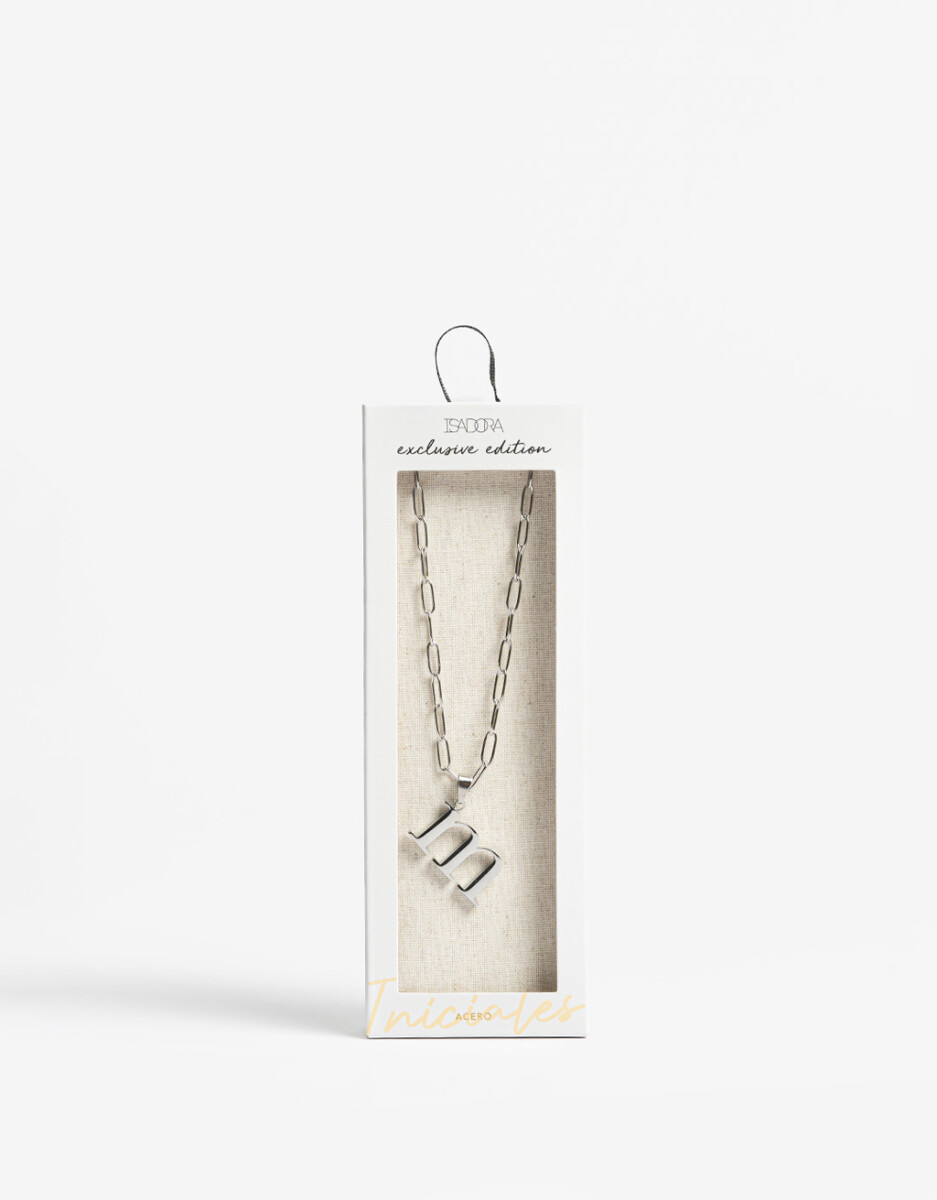 Collar De Acero Con Inicial M 