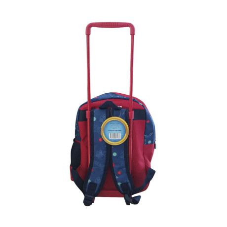 Mochila infantil Sonic con Carro Tafeta Chica 35 x 26 cm Azul/Rojo