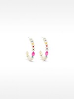 Aros Con Cuentas Multicolores multicolor