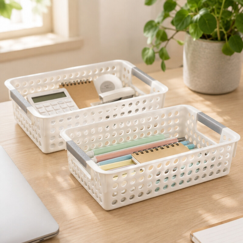 Set x2 Cesto Calado S 18 X 27 X 8 cm BLANCO
