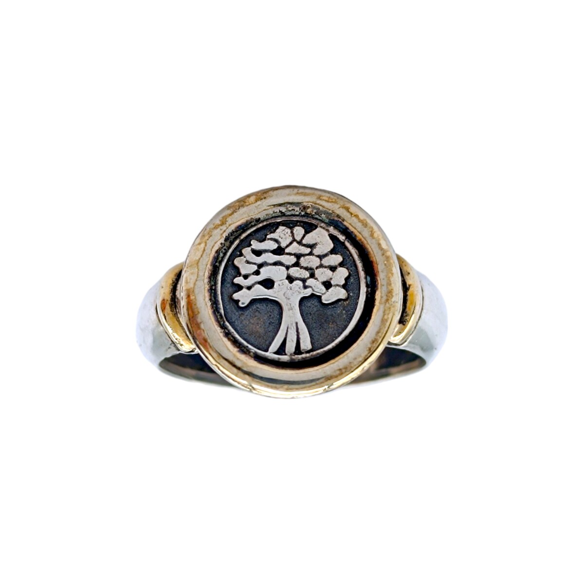 Anillo Arbol de la Vida-Plata y Oro-Sin Piedra-AN5840 - sinpiedra 