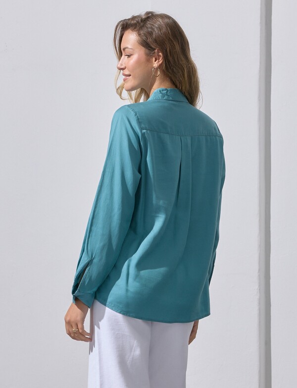 Camisa Bolsillos CELESTE OSCURO
