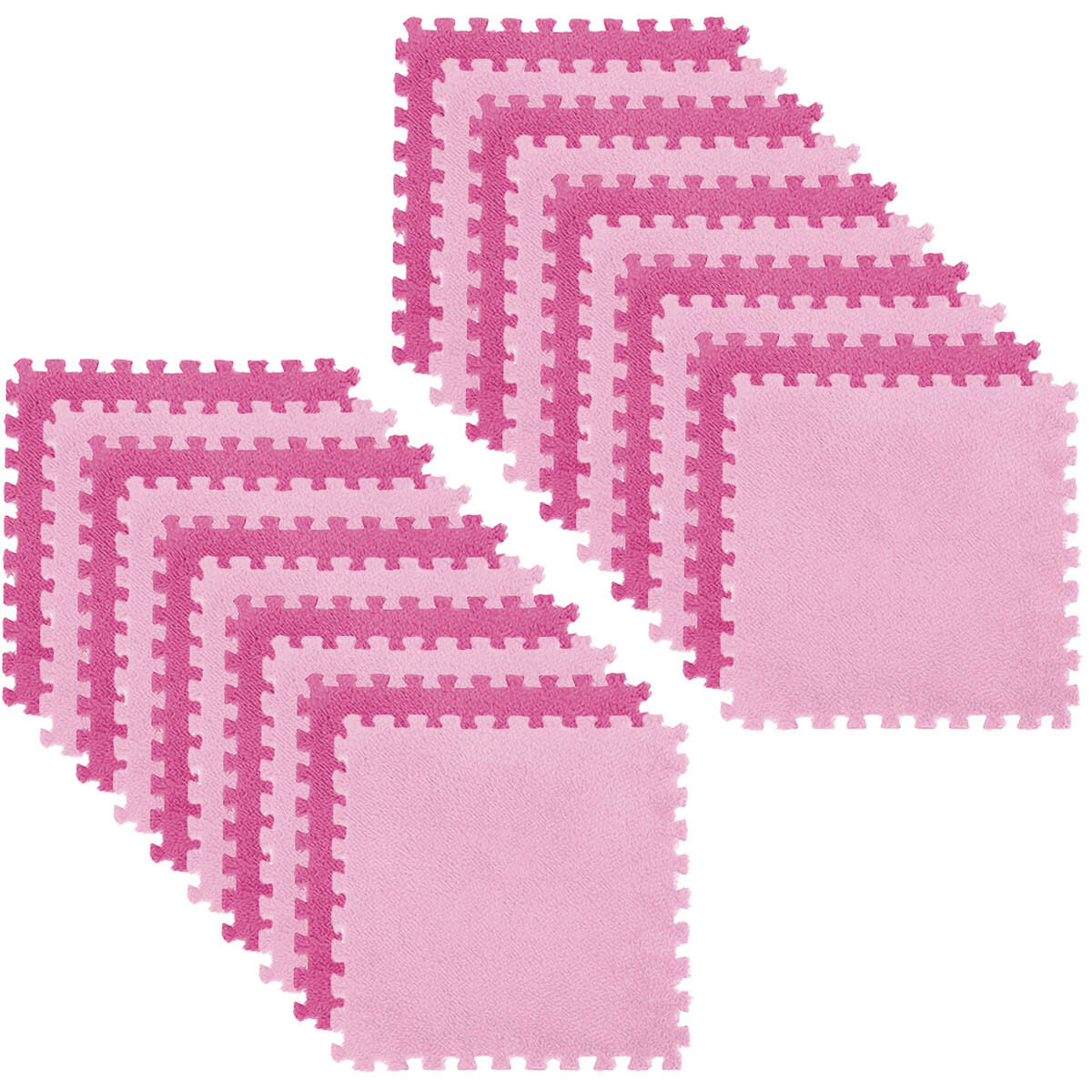 Set X20 Tatami Alfombra Suave Plush Piso Encastrable - Rosa 