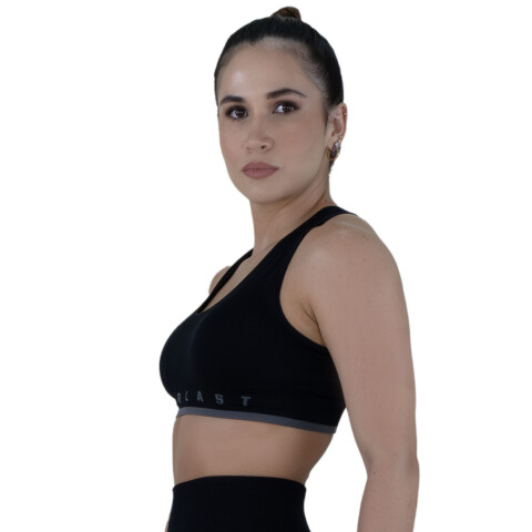 BRA FEM NYL/SPX EVERLAST SEAMLESS RAVEN BK S/M BK
