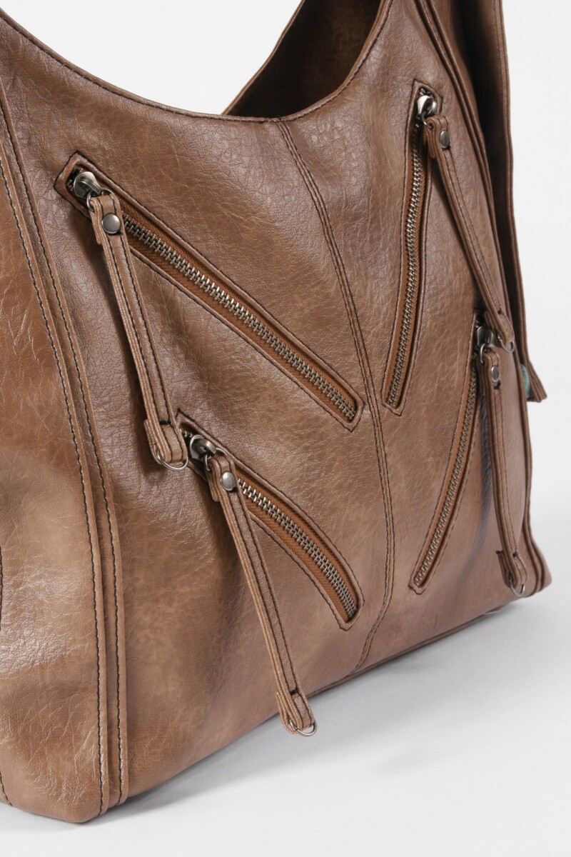 Cartera soft ojalillos marrón