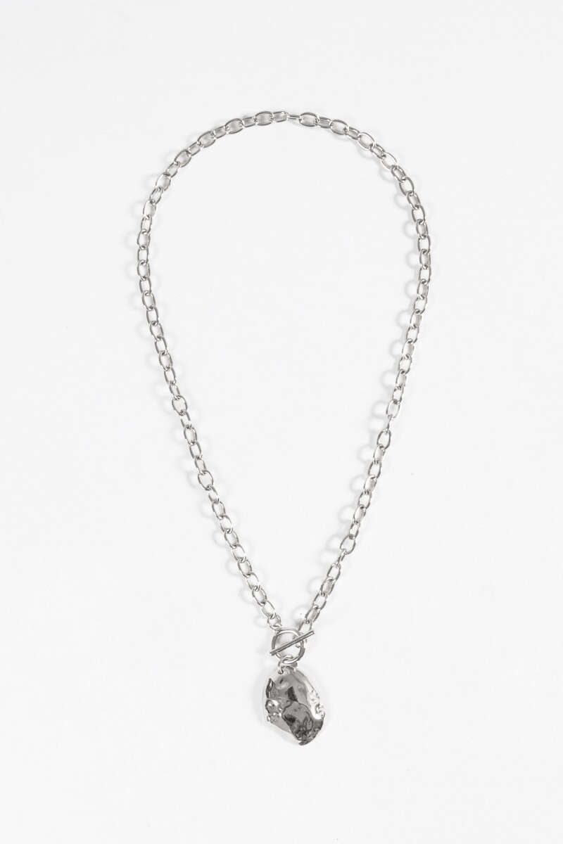 Collar cadena dije medalla plateado