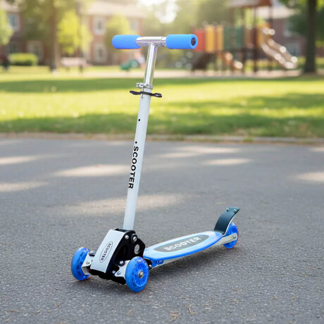 Monopatín Tripatin Aluminio Plegable Regulable Scooter Azul