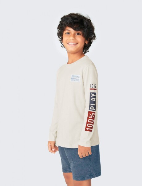 CAMISETA INFANTIL MODELO COMFORT BEIGE