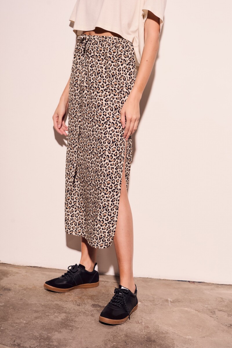 Falda Animal Print Negro