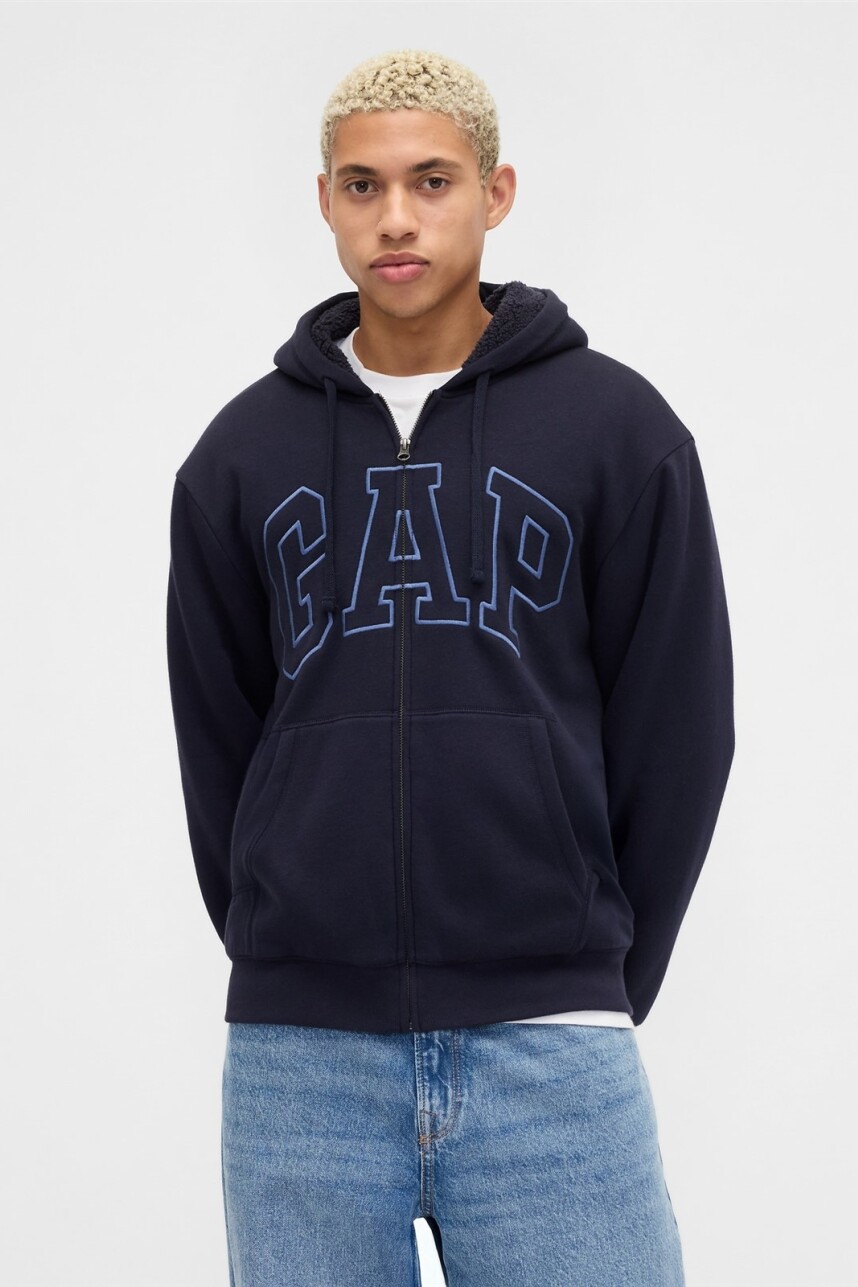 Canguro Con Corderito Logo Gap Hombre New Classic Navy