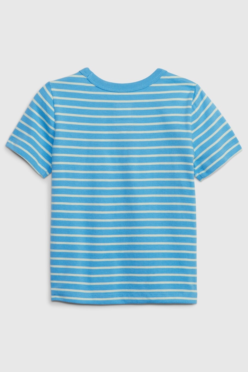 Remera Logo Gap A Rayas Toddler Niño Delta Blue