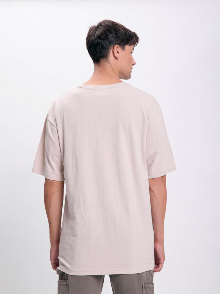 Remera slub bolsillo Crudo