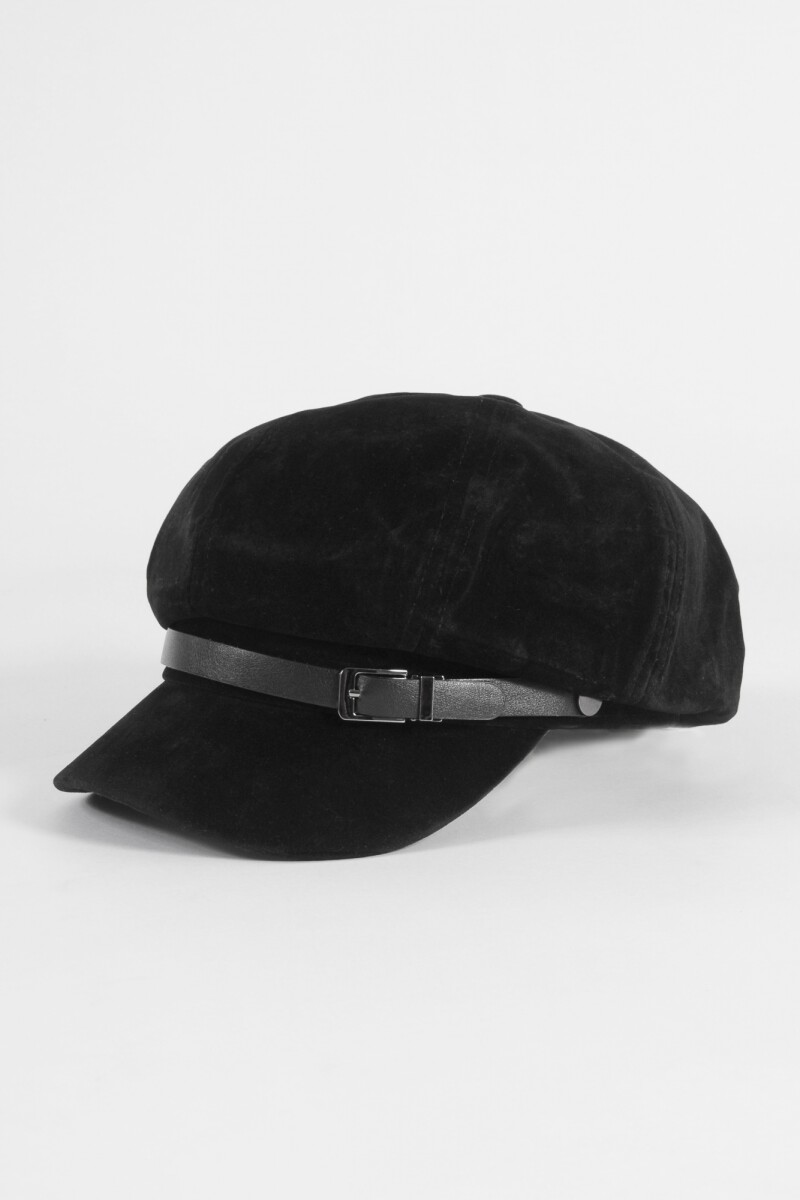 Boina cap suede negro