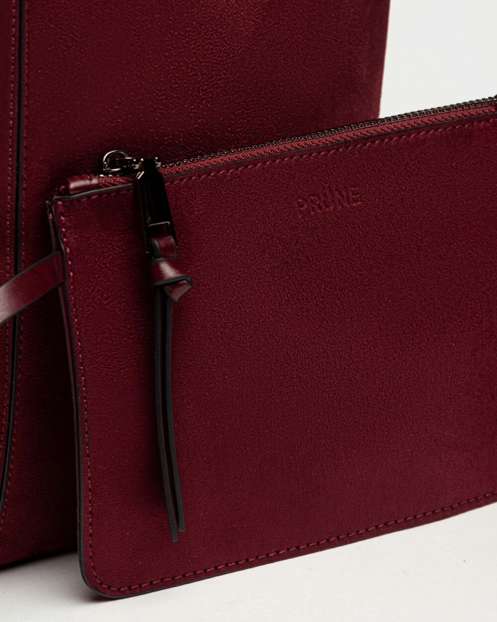 Bolso Josephine en efecto gamuza Bordeaux