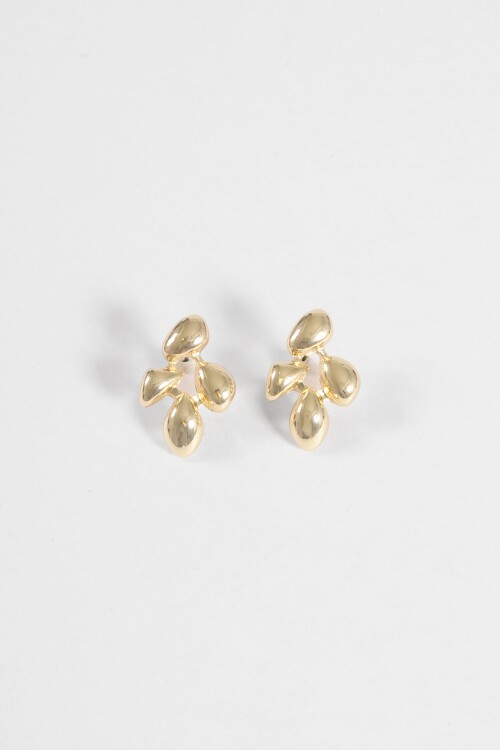 Caravanas flor metal dorado