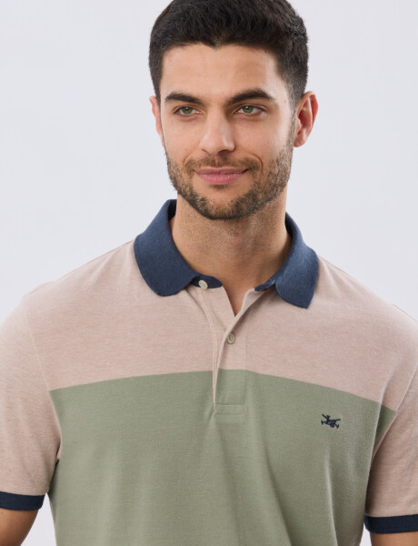 REMERA POLO RAYADA PIQUÉ Verde