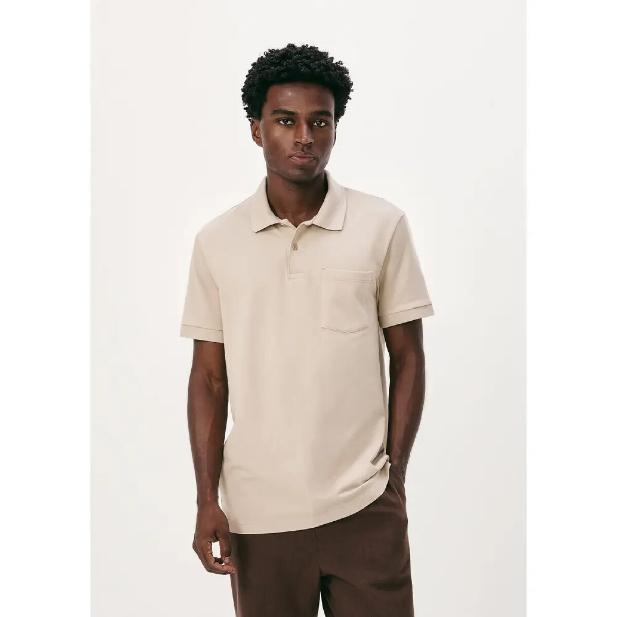 CAMISA POLO MM MASC - MARROM CLARO 