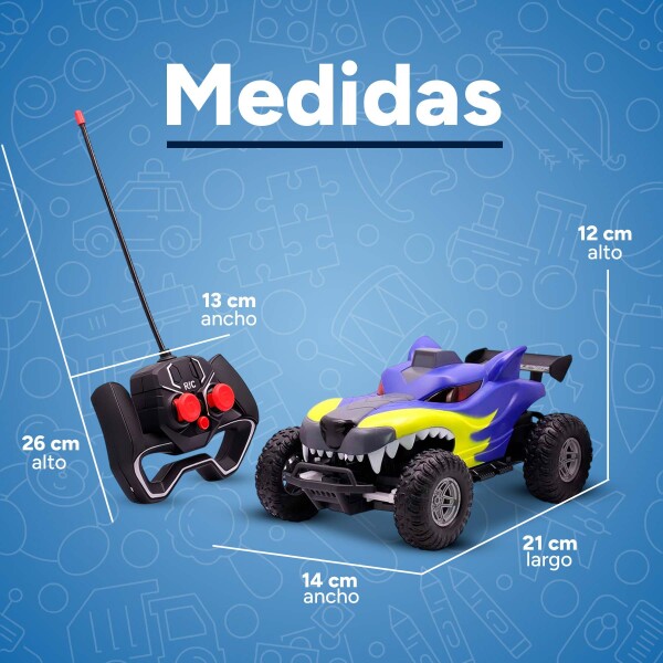 Auto A Control Remoto Recargable Monster Todo Terrreno Color Azul