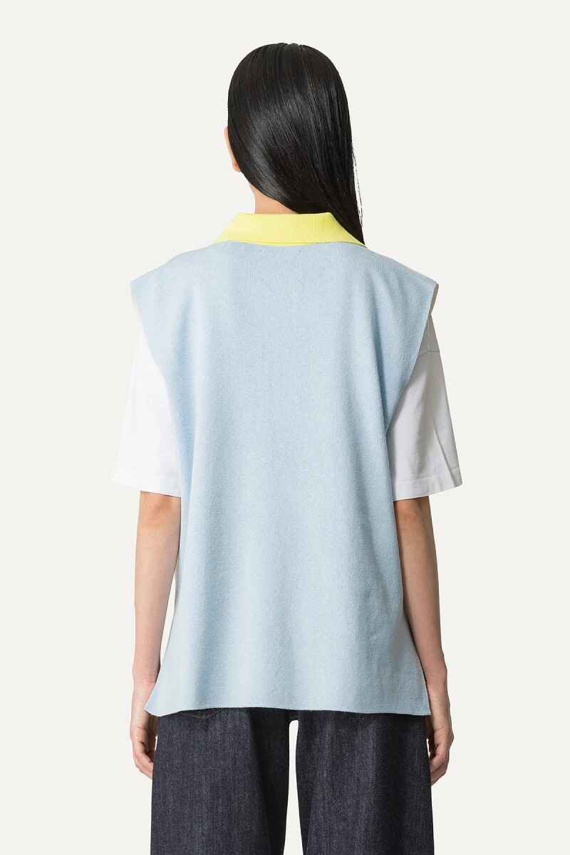 TOP CHALECO TEJIDO Azul