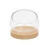 BASE VIDRIO TRANSP/MADERA 26X21CM Unica