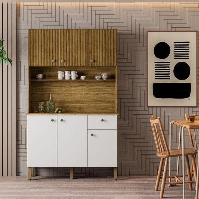 Cocina Style Freijó Supremo Ripado Kits Paraná 6 Puertas Cocina Style Freijó Supremo Ripado Kits Paraná 6 Puertas