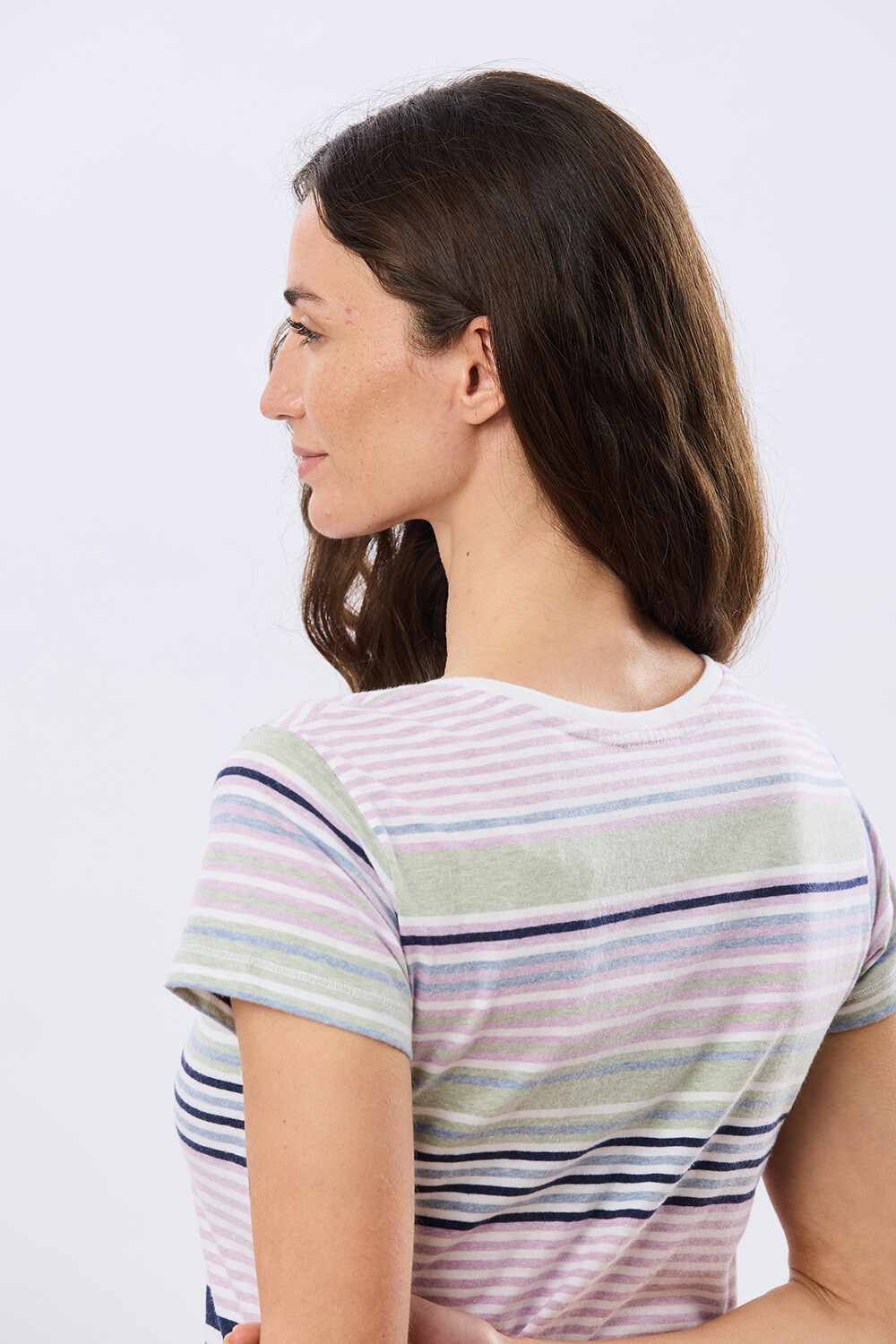 REMERA RAYADA DE ALGODÓN Blanco