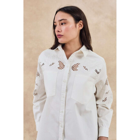 Sobrecamisa Con Bordado Crudo