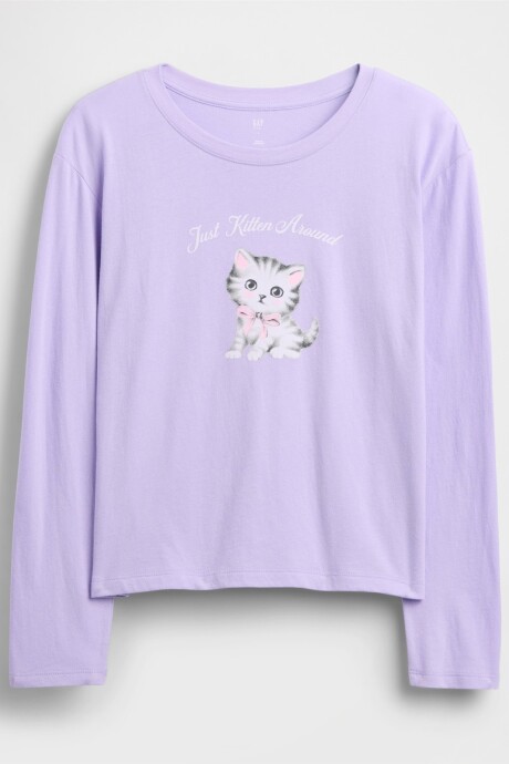 Remera Gràfico Niña Purple Lotus